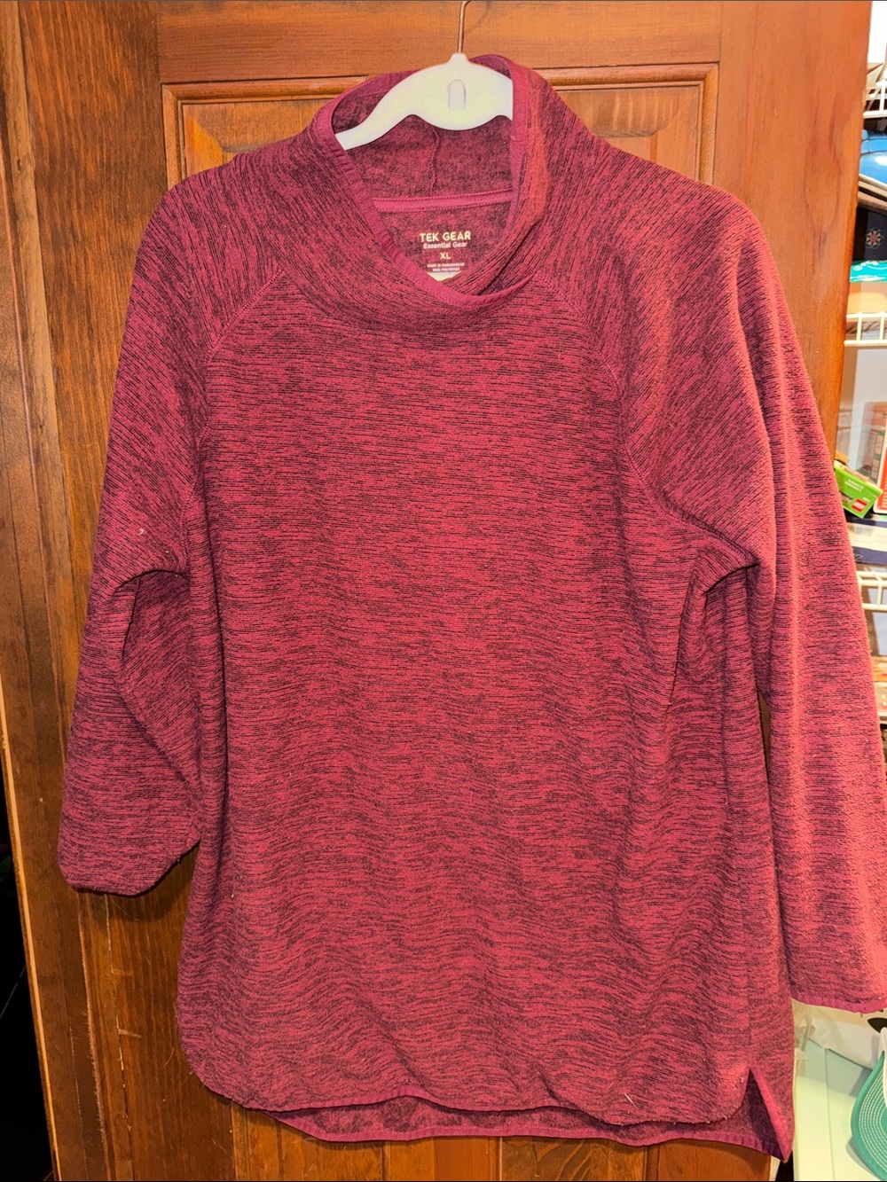 tek gear Marled Burgundy Long Sleeve Pullover